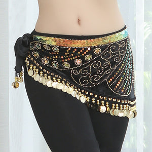 Bead Embroidery Belly Dance Hip Scarf Belly Dancing Coins Belt