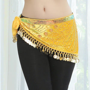 Bead Embroidery Belly Dance Hip Scarf Belly Dancing Coins Belt