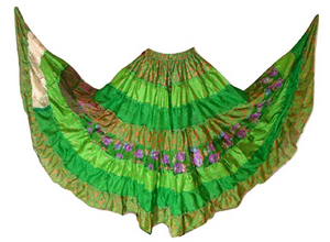Banjara Gypsy Hippie Frill Skirts - GREEN SHADES - offer week
