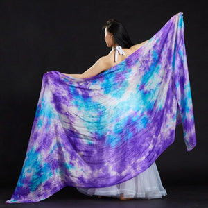 Rectangle Silk Veils Tie Dye Women Belly Dance Scarf Costumes