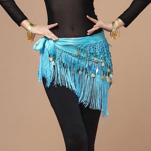 Belly Dance Costume Hip Scarf Belt Triangle Sequin Shawl Practice Belt