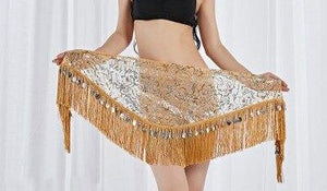 Belly Dance Costume Hip Scarf Belt Sequin Shawl Practice Belt