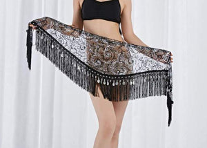 Belly Dance Costume Hip Scarf Belt Sequin Shawl Practice Belt