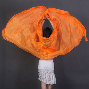 100% Silk Rectangle Belly Dance Dancewear Solid Colour Scarf Veils
