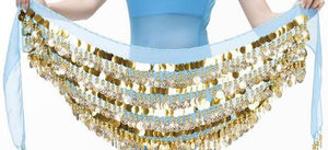 288 coins 5 layer Coin Belly Dance Hip Scarves