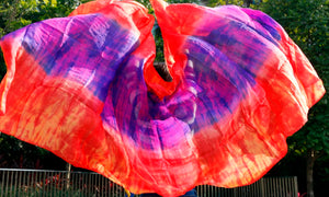 100% Silk belly dance veil Tie Dye