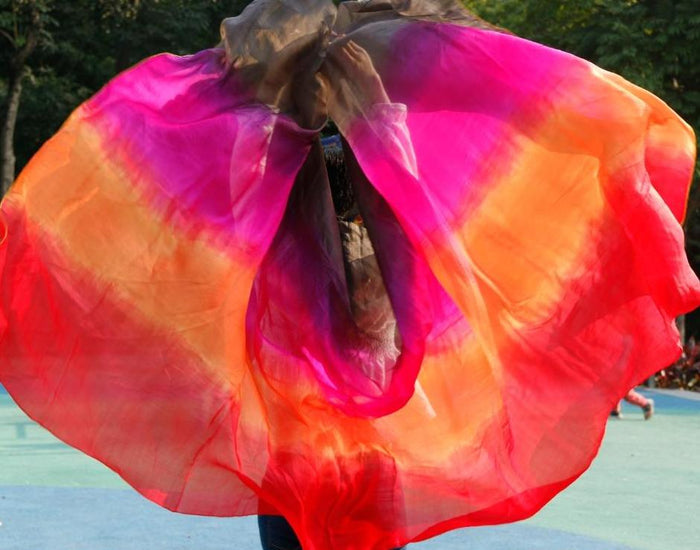 Rectangle 100% Silk belly dance veil scarf 4 colour