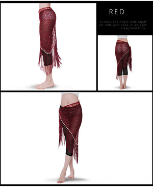New design embroidery bellydance pearl hip scarf tassels Belts
