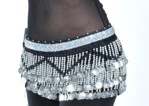 Belly Dance  Hip Scarf silver or gold coins