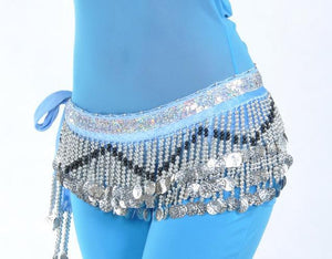 Belly Dance  Hip Scarf silver or gold coins