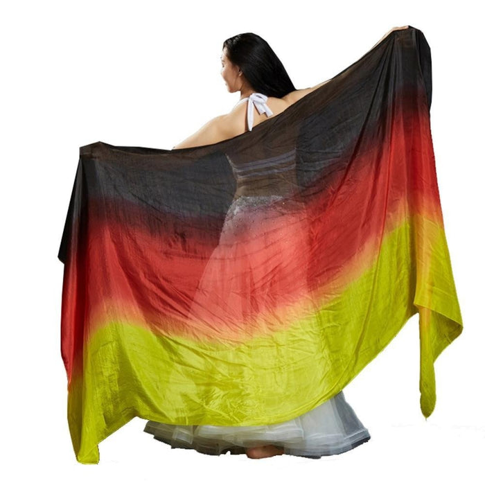 100% Silk Rectangle Belly Dance Silk Veils Rainbow Colours