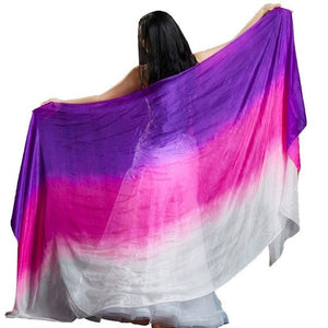 100% Silk Rectangle Belly Dance Silk Veils Rainbow Colours
