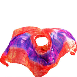100% Rectangle Silk Veils Belly Dance Performance Props Scarf Bellydance