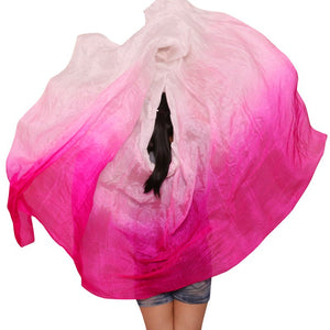 100% Silk Rectangle Belly Dance Veils Scarf Shawl Gradient 3 Sizes