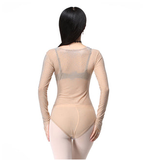 Plus Size Leotard Women Dance Long Sleeves Bodysuit Belly Dancers Stockings